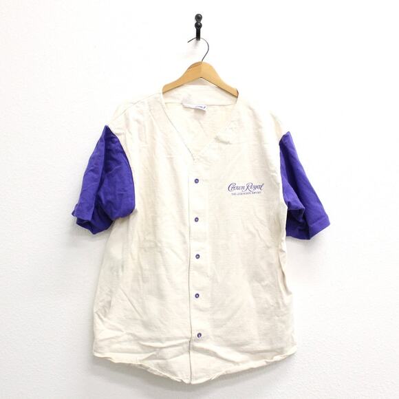 Vintage Crown Royal Whiskey Baseball Jersey T Shirt XL - Picture 1 of 8